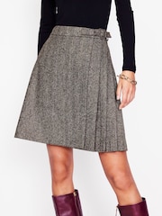 Boden Brown Helen Buckled Kilt Skirt - Image 3 of 6