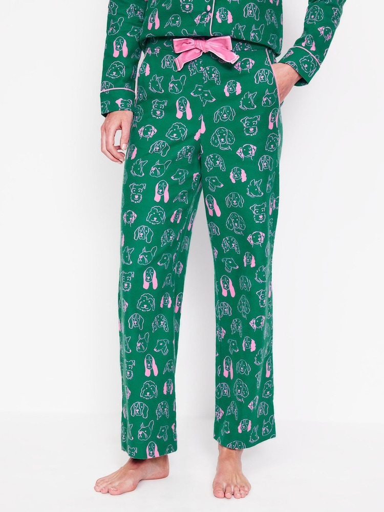 Boden Green Brushed 100% Cotton Pyjamas Trousers - Image 1 of 5