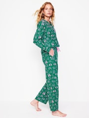 Boden Green Brushed 100% Cotton Pyjamas Trousers - Image 2 of 5