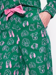 Boden Green Brushed 100% Cotton Pyjamas Trousers - Image 3 of 5