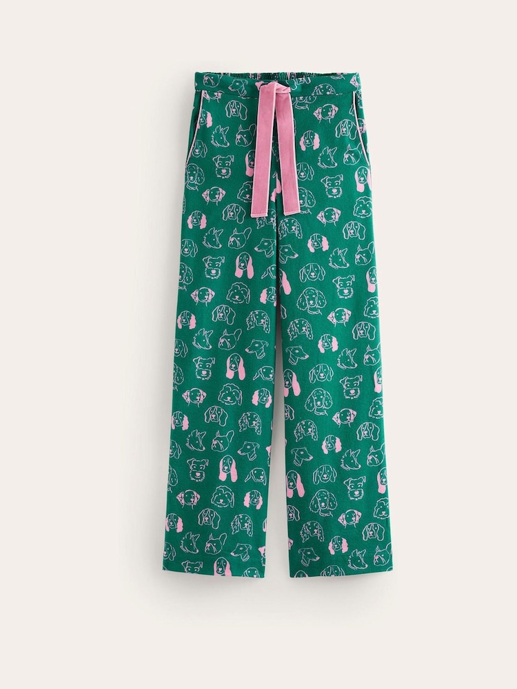 Boden Green Brushed 100% Cotton Pyjamas Trousers - Image 5 of 5