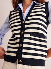 Boden Blue 100% Cotton Holly Knitted Waistcoat - Image 4 of 6
