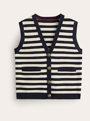 Boden Blue 100% Cotton Holly Knitted Waistcoat - Image 5 of 6
