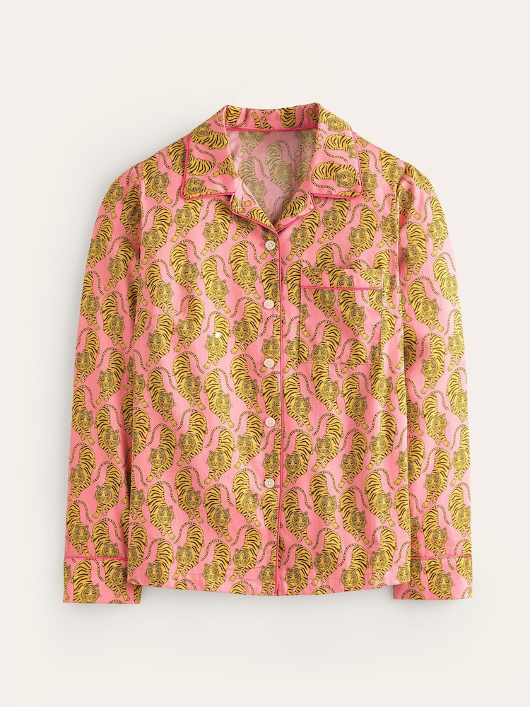 Boden Yellow 100% Cotton Sateen Pyjamas Shirt - Image 5 of 5