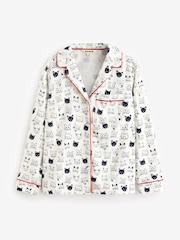 Boden Cream Brushed 100% Cotton Pyjamas Shirt - Image 5 of 6