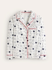 Boden Cream Brushed 100% Cotton Pyjamas Shirt - Image 6 of 6