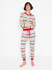 Boden Cream Jersey All Christmas Nightwear Pyjama Bottoms - Image 1 of 5