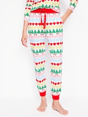 Boden Cream Jersey All Christmas Nightwear Pyjama Bottoms - Image 4 of 5