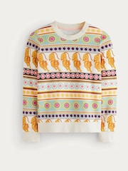 Boden Cream 100% Cotton Hannah Printed Sweatshirt - Image 5 of 5
