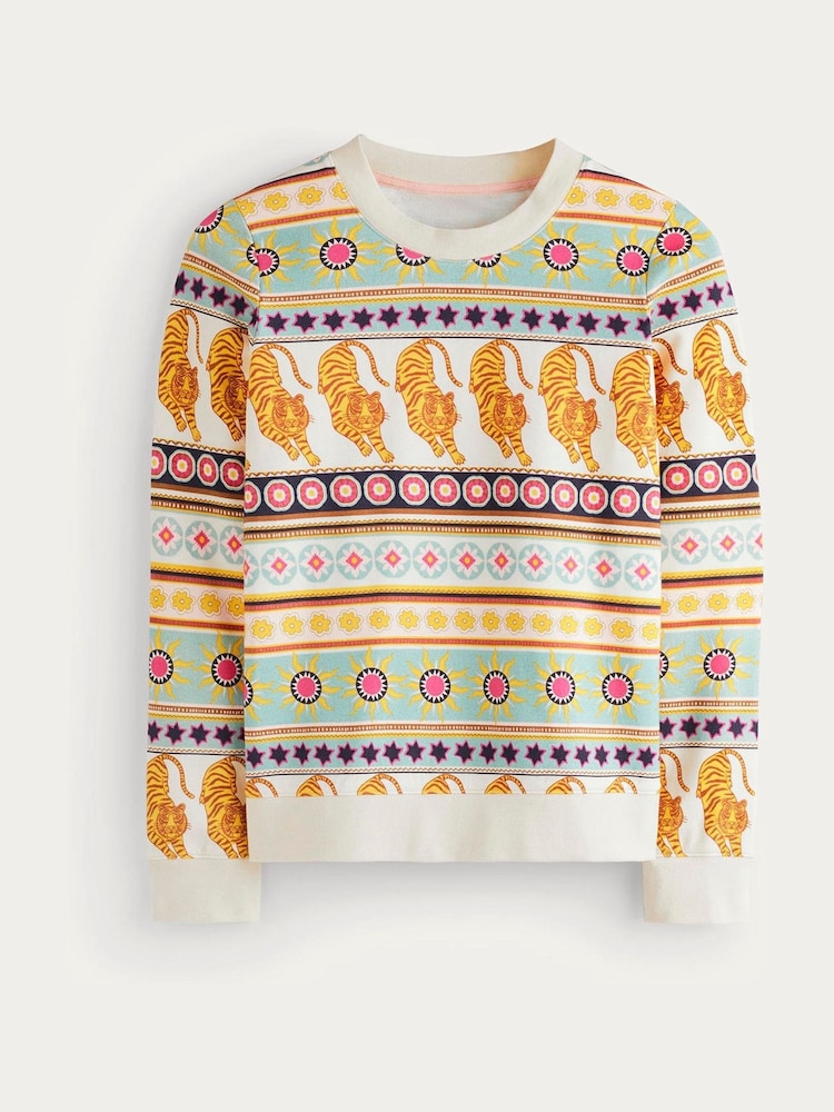 Boden Cream 100% Cotton Hannah Printed Sweatshirt - Image 5 of 5