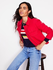 Boden Red Wool Zip Through Jacket - Image 1 of 5