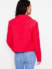 Boden Red Wool Zip Through Jacket - Image 3 of 5