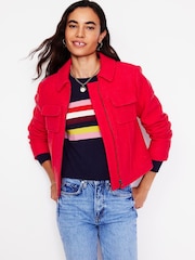 Boden Red Wool Zip Through Jacket - Image 4 of 5