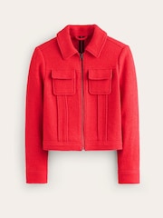 Boden Red Wool Zip Through Jacket - Image 5 of 5