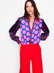 Boden Pink Hammered Satin Shirt - Image 2 of 6