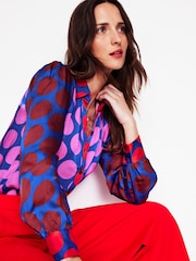 Boden Pink Hammered Satin Shirt - Image 4 of 6