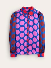 Boden Pink Hammered Satin Shirt - Image 6 of 6