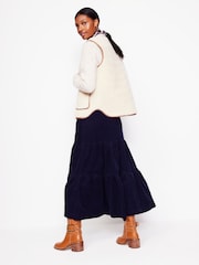 Boden Blue 100% Cotton Viv Cord Tiered Maxi Skirt - Image 2 of 5