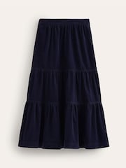 Boden Blue 100% Cotton Viv Cord Tiered Maxi Skirt - Image 5 of 5