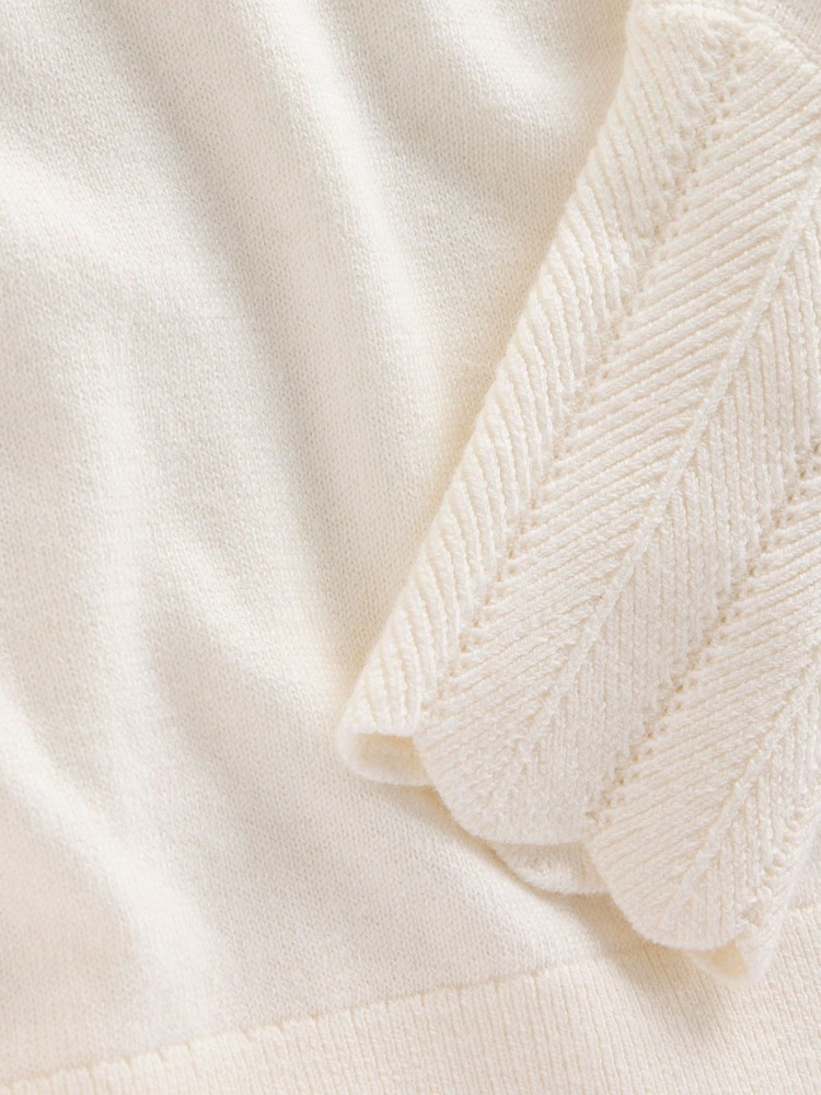 Boden Cream Scalloped Jumper - Image 6 of 6