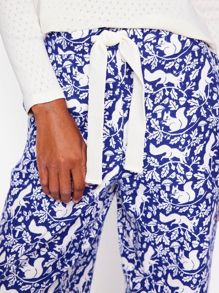 Boden Blue Brushed 100% Cotton Pyjamas Trousers - Image 2 of 5