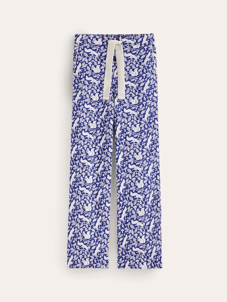 Boden Blue Brushed 100% Cotton Pyjamas Trousers - Image 5 of 5