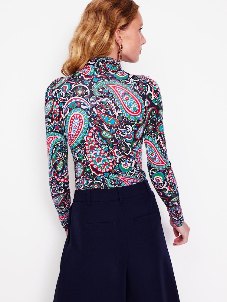 Boden Dark Blue Polly Jersey Top - Image 2 of 5