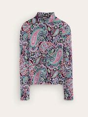Boden Dark Blue Polly Jersey Top - Image 5 of 5