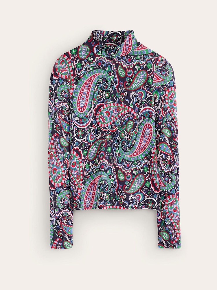Boden Dark Blue Polly Jersey Top - Image 5 of 5