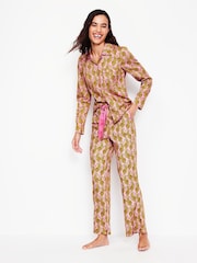 Boden Pink 100% Cotton Sateen Pyjamas Trousers - Image 1 of 5
