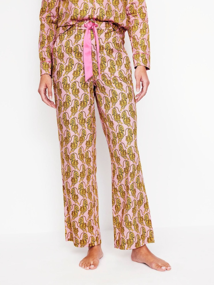Boden Pink 100% Cotton Sateen Pyjamas Trousers - Image 2 of 5