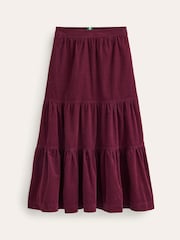 Boden Purple 100% Cotton Viv Cord Tiered Maxi Skirt - Image 5 of 5