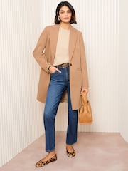 Friends Like These Neutral Twill Tailored Single Button Coat - Image 1 of 4