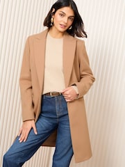 Friends Like These Neutral Twill Tailored Single Button Coat - Image 3 of 4