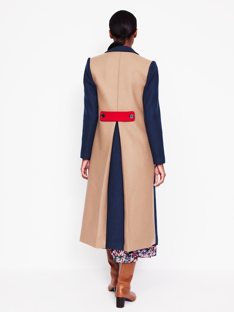 Boden Blue Colourblock Midi Coat - Image 2 of 6 Boden Blue Colourblock Midi Coat - Image 2 of 6