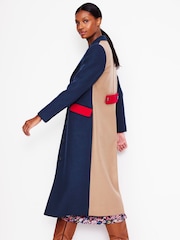 Boden Blue Colourblock Midi Coat - Image 3 of 6