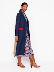 Boden Blue Colourblock Midi Coat - Image 4 of 6