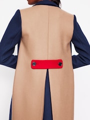 Boden Blue Colourblock Midi Coat - Image 5 of 6