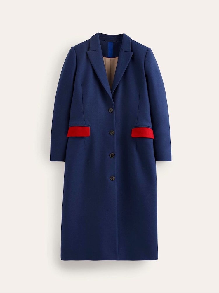 Boden Blue Colourblock Midi Coat - Image 6 of 6 Boden Blue Colourblock Midi Coat - Image 6 of 6
