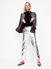 Boden Silver Tapered PU Trousers - Image 1 of 6