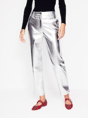 Boden Silver Tapered PU Trousers - Image 4 of 6
