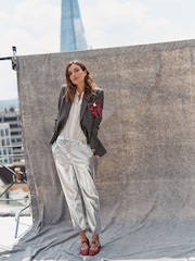 Boden Silver Tapered PU Trousers - Image 5 of 6