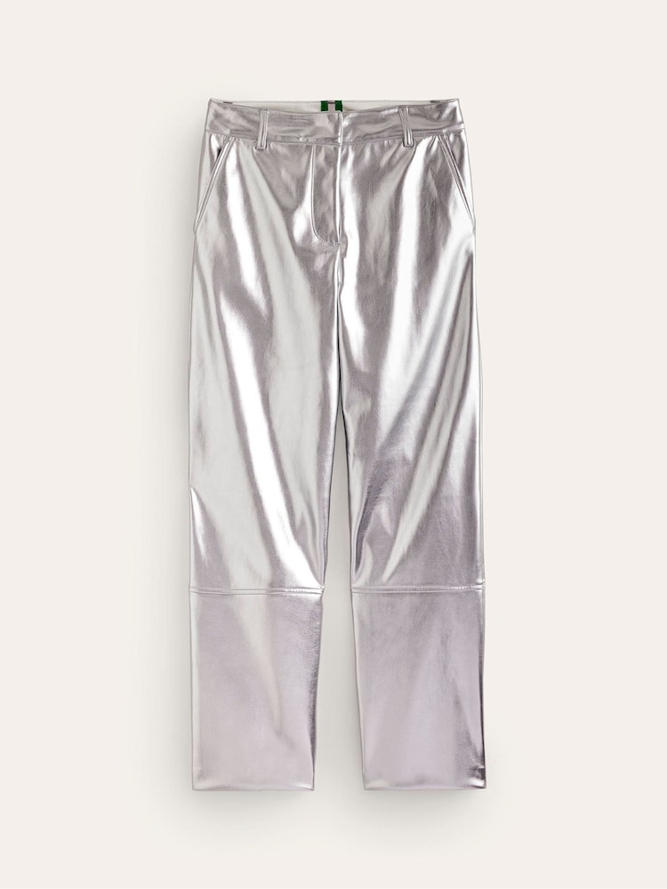 Boden Silver Tapered PU Trousers - Image 6 of 6 Boden Silver Tapered PU Trousers - Image 6 of 6