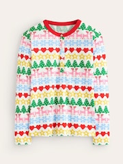 Boden Cream Jersey All Christmas Nightwear Pyjama Long Sleeve Top - Image 5 of 5