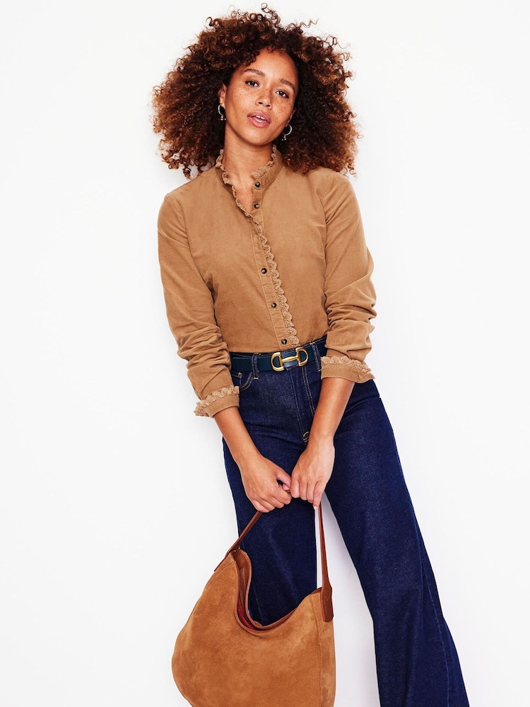 Boden Brown 100% Cotton Phoebe Cord Shirt - Image 1 of 5 Boden Brown 100% Cotton Phoebe Cord Shirt - Image 1 of 5