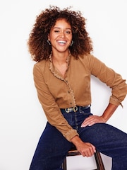 Boden Brown 100% Cotton Phoebe Cord Shirt - Image 4 of 5