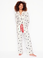 Boden Cream Brushed 100% Cotton Pyjamas Trousers - Image 1 of 5