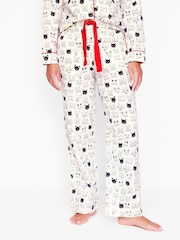 Boden Cream Brushed 100% Cotton Pyjamas Trousers - Image 2 of 5