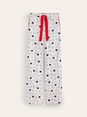 Boden Cream Brushed 100% Cotton Pyjamas Trousers - Image 5 of 5