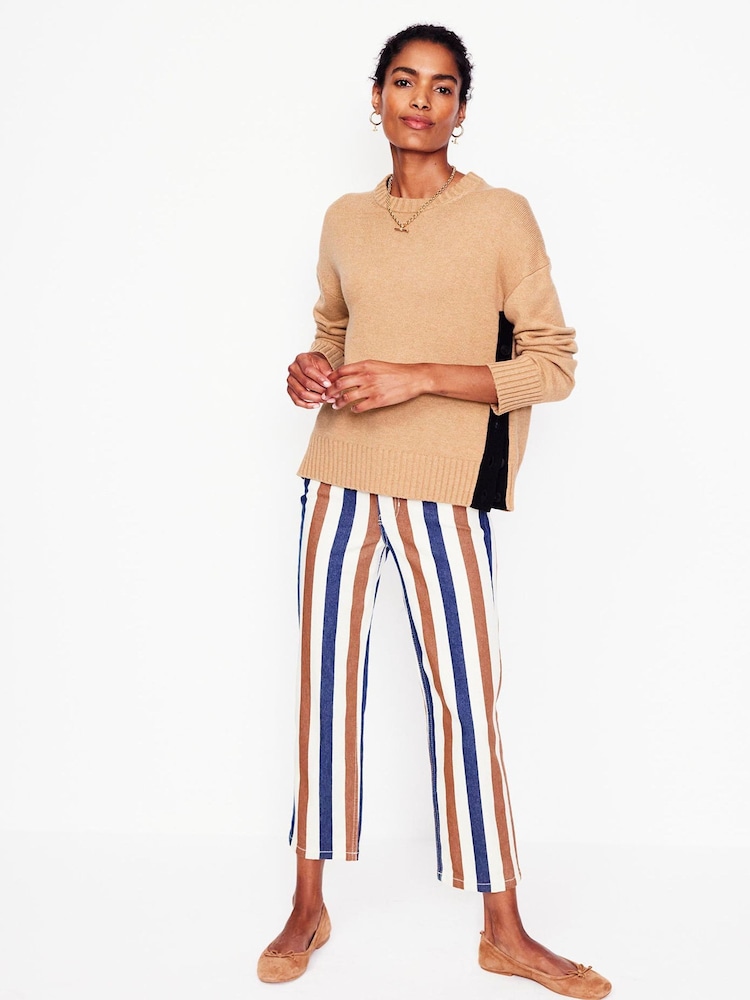 Boden Brown Zia Button Side Jumper - Image 1 of 6